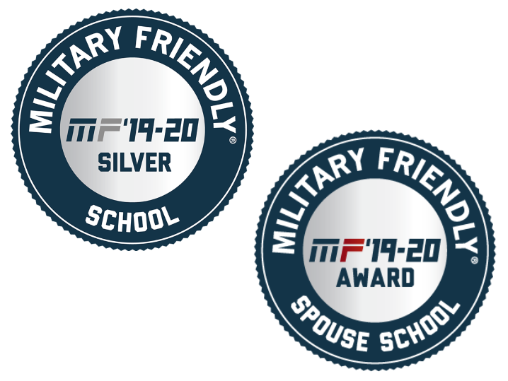 Military Friendly School and Military Friendly Spouse School Logos for 2019-2020