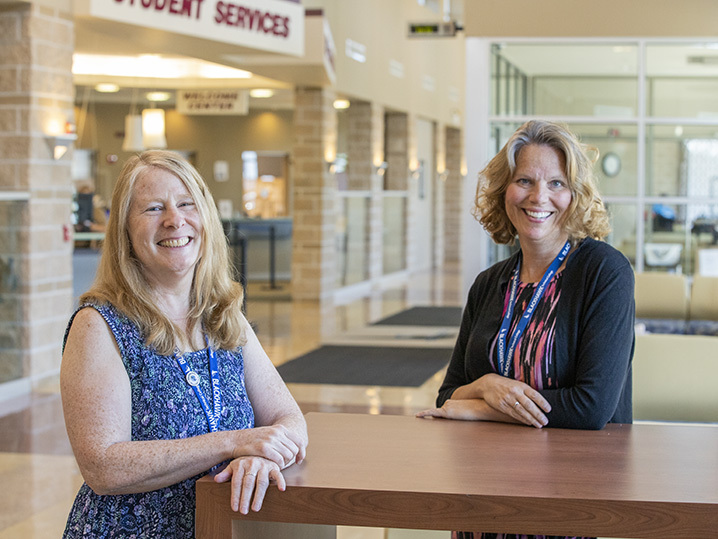 Joanne Seager and Patty Keller pictured on Central Campus