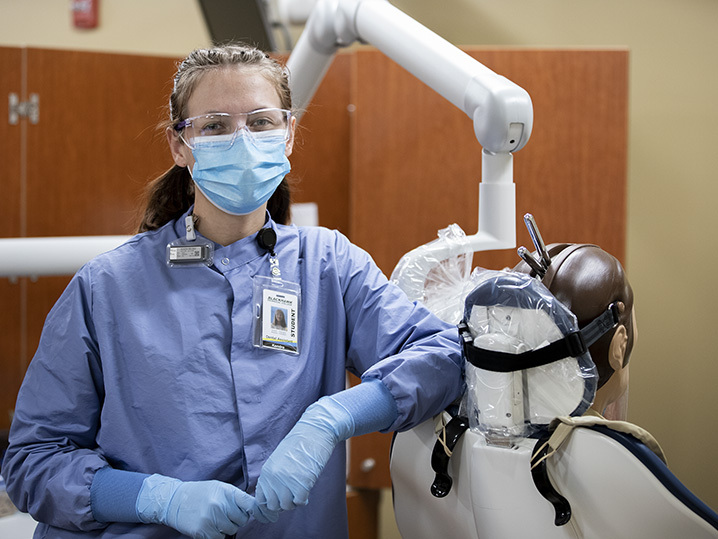 Kendra Belisle pictured in the dental lab