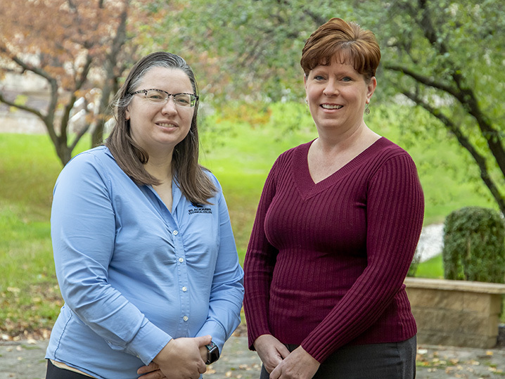 Suzy Dantuma and Erica Fenton pictured outside of Central Campus