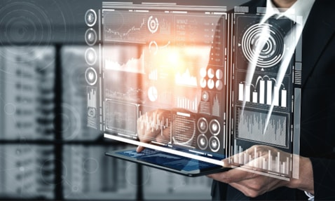Computer screen with AI information