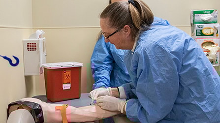 Medical Assistant students in lab