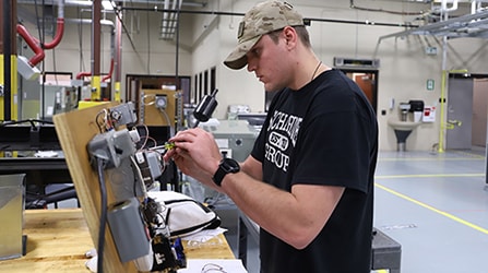Residential HVAC student in lab