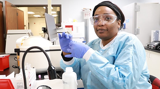 Student in laboratory