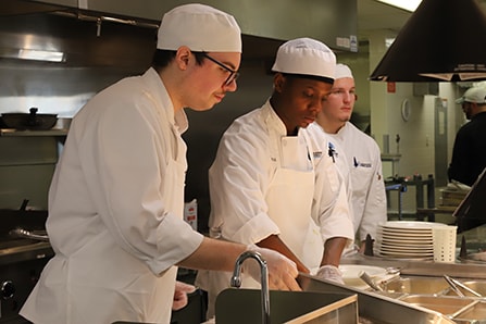 Culinary Production Line Cook students in the kitchen