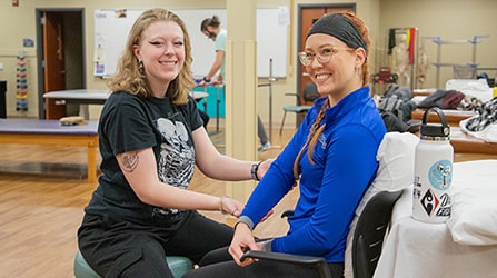 Physical Therapist Assistant students in the lab