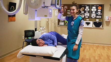 Radiography students in the lab