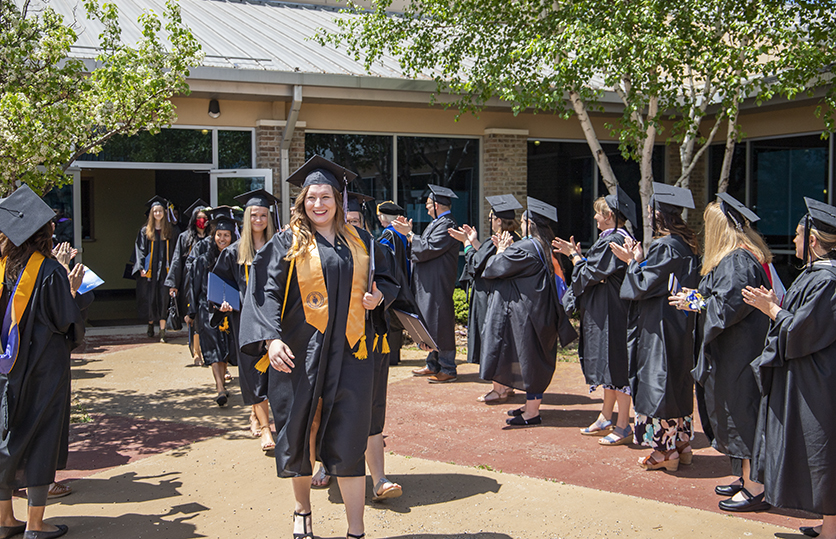 line of graduates from May 2022 commencement
